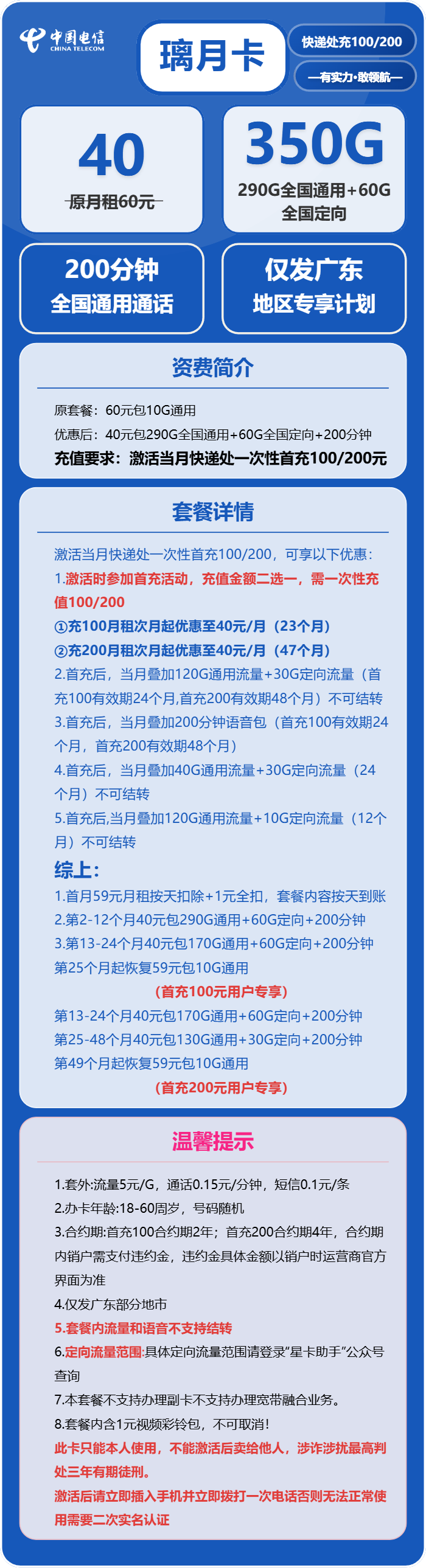 流量卡-璃月卡套餐海报