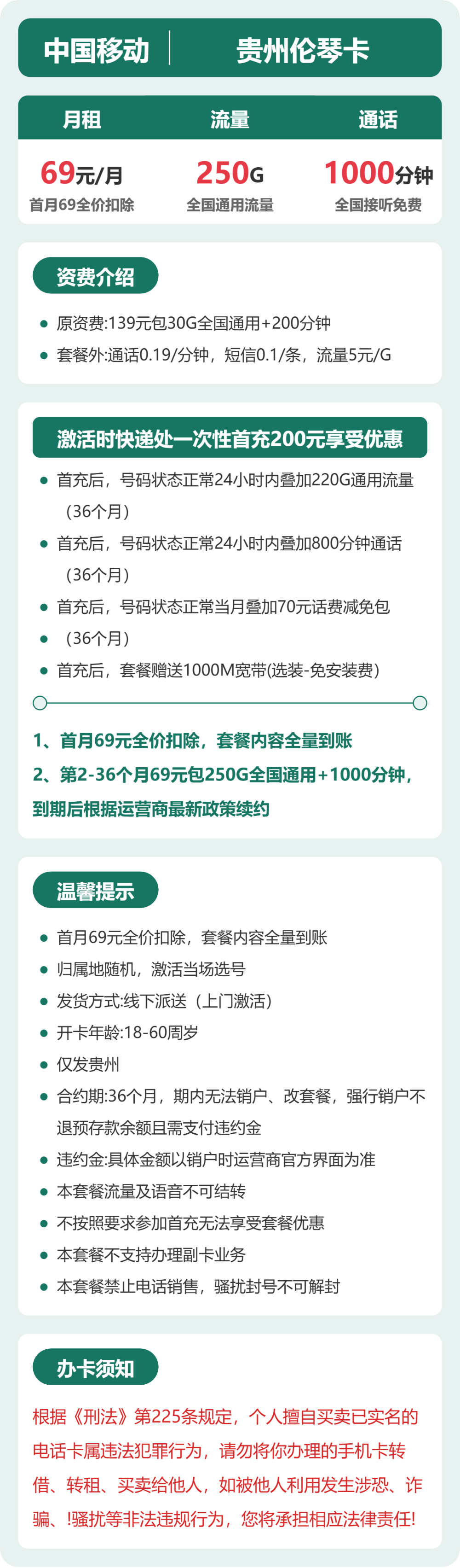 52774-移动贵州伦琴卡 详情