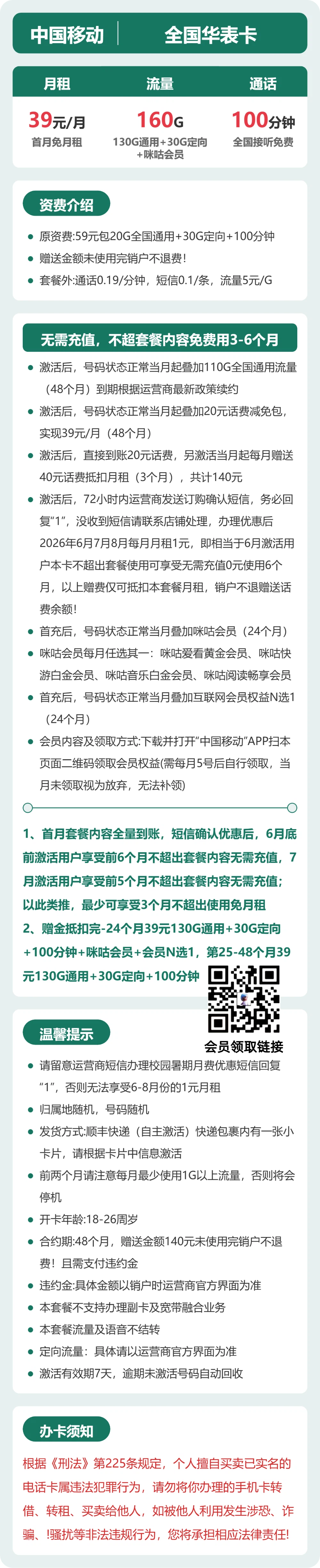 53090-移动全国华表卡 详情图