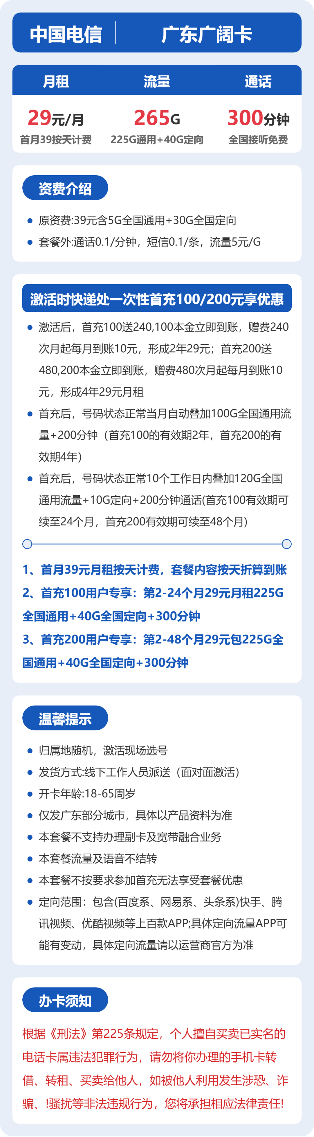 53148-电信广东广阔卡 详情