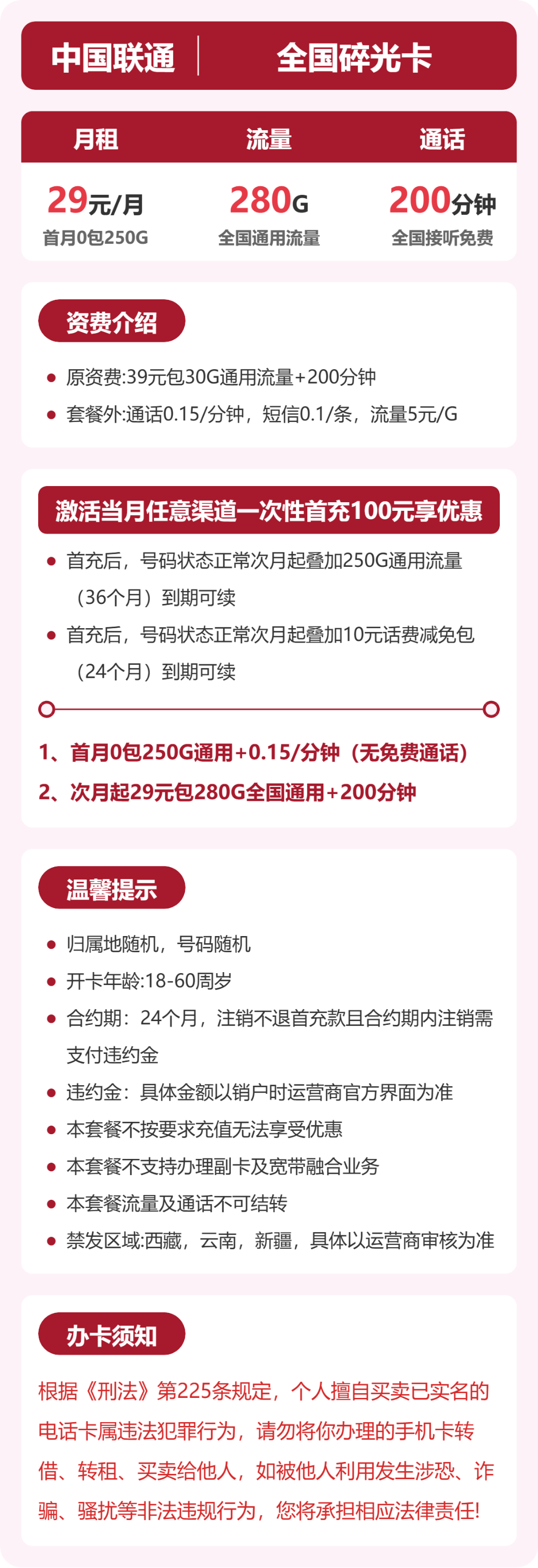 全国碎光卡套餐海报