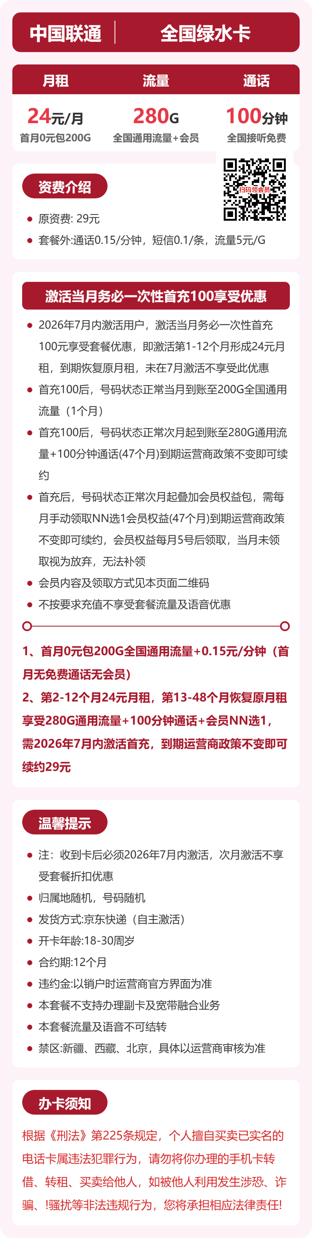 全国绿水卡套餐海报