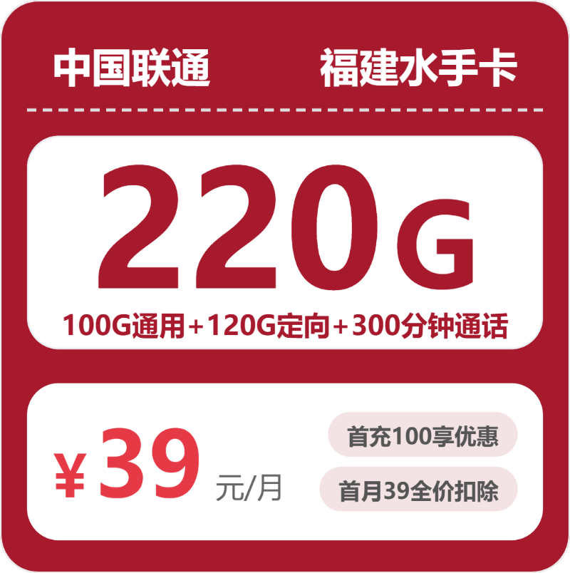 55068-联通福建水手卡
