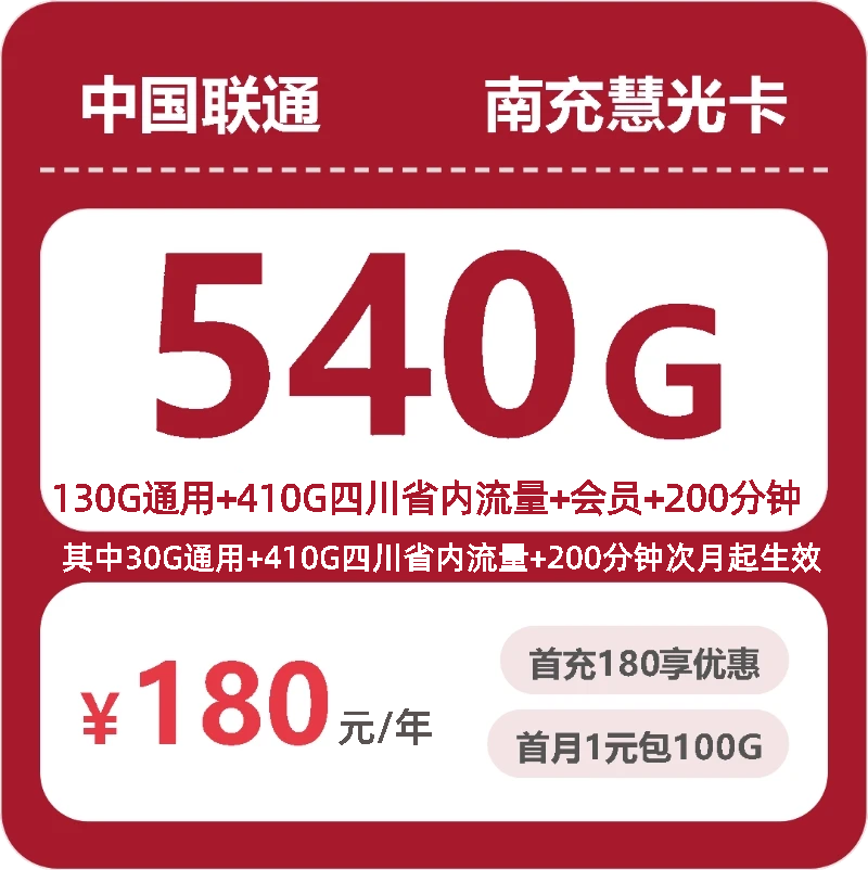 56301-联通南充慧光卡